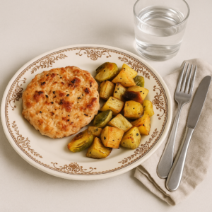 Burguer de Pollo y puerro