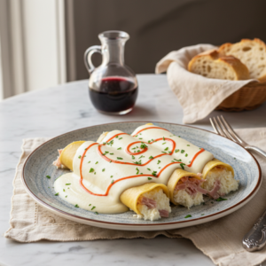 Canelones de Ricota, jamon y queso